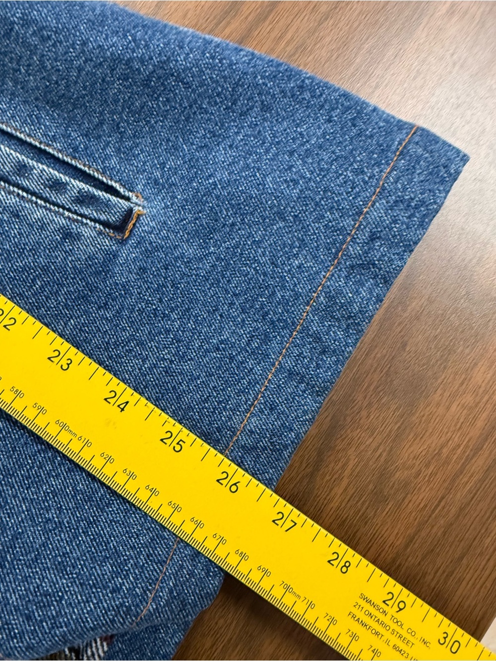 Vintage Liz Claiborne Plaid Lined Blue Denim Barn Jacket Chore Coat Empire S - Picture 6 of 8